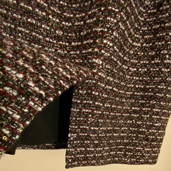 Calvin Klein Woven Wool With Sequins Pencil  Skirt - Picture 5 of 10